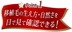 移植毛の生え方・自然さを目で見て確認できる!