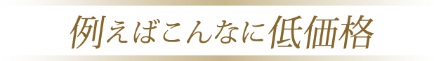 例えばこんなに低価格